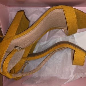 Yellow Chunk Heels